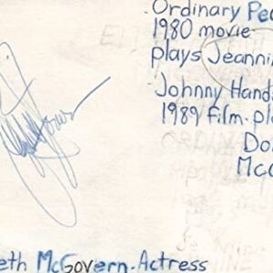 Elizabeth McGovern Actress Ordinary People Autographed Signed Index Card JSA COA