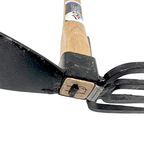 HACHIEMON Japanese Craftsmanship Garden Hand Tool Hoe and Cultivator Hand Tiller - Sturdy and Sharp
