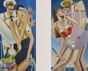 temptation – diptych with 2 of single paintworks (tennis + cruise)