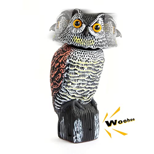 XYSFUZD Fake Owl Decor with Moving Head and Sound Plastic Garden Owl Statues