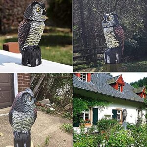 XYSFUZD Fake Owl Decor with Moving Head and Sound Plastic Garden Owl Statues