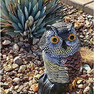 XYSFUZD Fake Owl Decor with Moving Head and Sound Plastic Garden Owl Statues