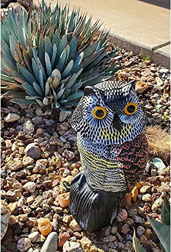 XYSFUZD Fake Owl Decor with Moving Head and Sound Plastic Garden Owl Statues