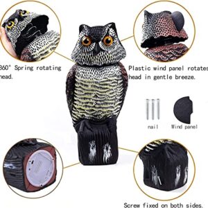 XYSFUZD Fake Owl Decor with Moving Head and Sound Plastic Garden Owl Statues