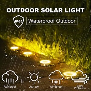 Solar Ground Lights, Yard Lights ，16Pack Solar Outdoor Lights, Outdoor Solar Disk Lights Waterproof LED in-Ground Lights, landscape lighting for Pathway, Yard, Deck, Lawn, Patio, Walkwaygarden decor