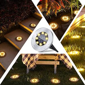 Solar Ground Lights, Yard Lights ，16Pack Solar Outdoor Lights, Outdoor Solar Disk Lights Waterproof LED in-Ground Lights, landscape lighting for Pathway, Yard, Deck, Lawn, Patio, Walkwaygarden decor