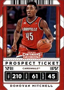 2020-21 contenders draft picks prospect ticket basketball #43 donovan mitchell louisville cardinals official ncaa licensed trading card by panini america