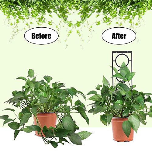 Set of 4 Small Metal Plant Trellis House Plant Pot Trellises Mini Climbing Plant Garden Trellises Indoor Potted Plants Trellis with Screws for Garden Home Flowers Vine Support, 19 x 4.8 inch