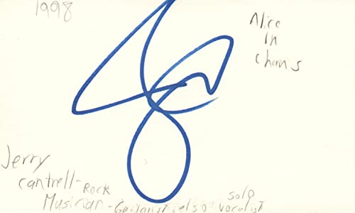 Jerry Cantrell Guitarist Vocals Alice In Chains Music Signed Index Card JSA COA