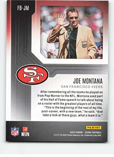 2022 Score First Ballot #3 Joe Montana NM-MT San Francisco 49ers Football NFL