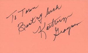 kathryn grayson actress singer 1976 autographed signed index card jsa coa