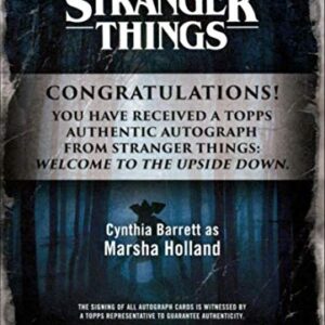 2019 Topps Stranger Things Welcome to the Upside Down Autograph #A-CBH Cynthia Barrett as Marsha Holland Auto Official Netflix Television Series Collectible Trading Card