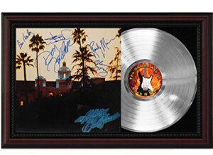 eagles hotel california cherrywood framed silver lp record signature display m4