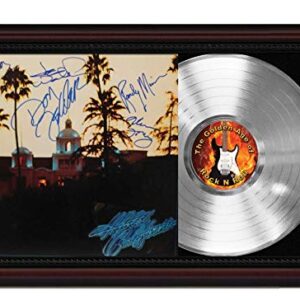 Eagles Hotel California Cherrywood Framed Silver LP Record Signature Display M4