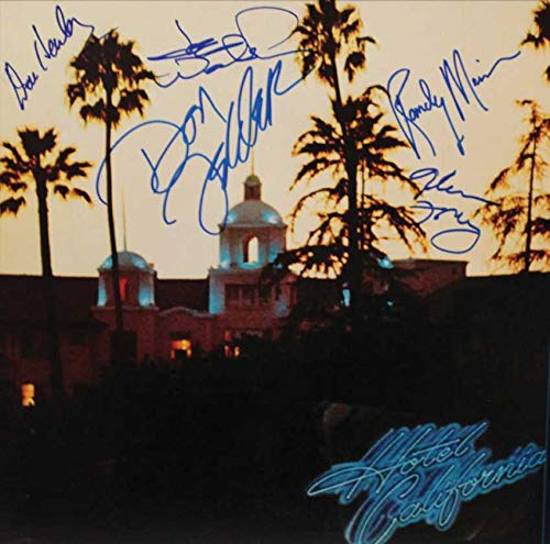 Eagles Hotel California Cherrywood Framed Silver LP Record Signature Display M4