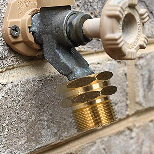 STYDDI 3/4” GHT X 3/4” NPT Male Connector, Brass Garden Hose Convert Adapter Fitting, Garden Hose Thread to 3/4" Male Pipe Thread, with Extra 6 Washers