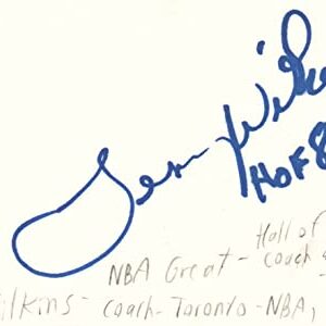 Lenny Wilkens College For NBA HOF Coach Autographed Signed Index Card JSA COA