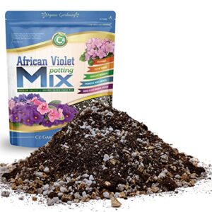 organic african violet potting mix – made in usa with premium grade ingredients – coco peat humus • perlite • vermiculite • horticultural biochar charcoal to improve plant growth