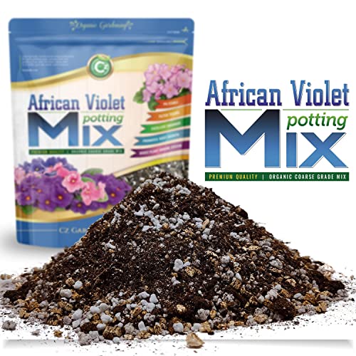 Organic African Violet Potting Mix - Made in USA with Premium Grade Ingredients - Coco Peat Humus • Perlite • Vermiculite • Horticultural Biochar Charcoal to Improve Plant Growth