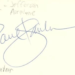 Paul Kantner Vocals Guitarist Jefferson Airplane Music Signed Index Card JSA COA