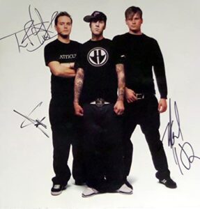 blink-182 full band reprint signed 12×12 band poster photo travis barker rp