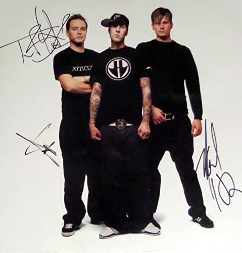 Blink-182 full band reprint signed 12x12 band poster photo Travis Barker RP