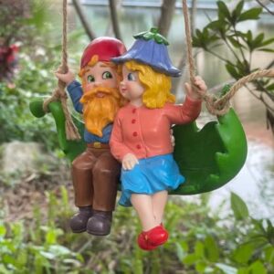 By Mark & Margot - Garden Gnome Outdoor Statues Lawn Gnome Decorations - Beautiful Funny Handmade Gnome Garden Sculpture for Home or Yard Pefect Garden Decor As Holiday Art Gnome Gifts.