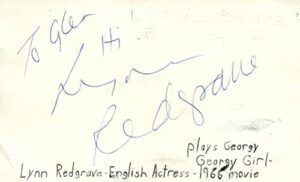 lynn redgrave english actress movie autographed signed index card jsa coa