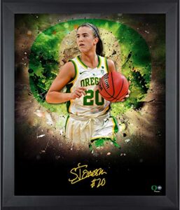 sabrina ionescu oregon ducks framed autographed 20″ x 24″ in focus photograph – autographed college photos