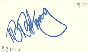 b. b. king blues singer guitarist music autographed signed index card jsa coa