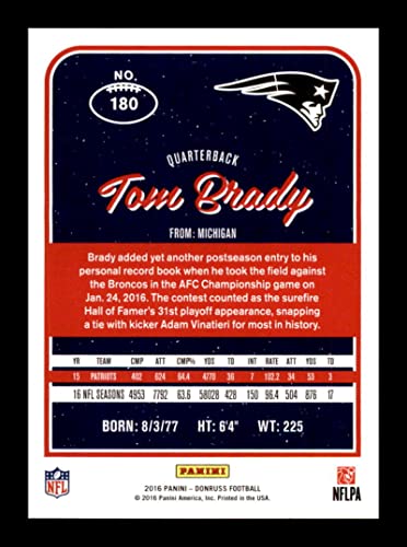 2016 Donruss #180 Tom Brady New England Patriots