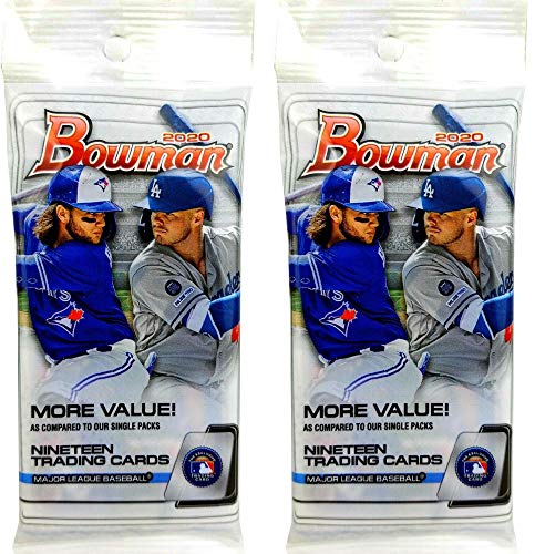 2 PACKS: 2020 Bowman MLB Baseball FAT PACK (19 cards/pk)