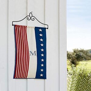 Anley Wrought Iron Garden Flag Hanger - Garden Banner Holder Detached to Use - Rust Resistant & Black Matte Coating(Ideal for Flag/Banner with Width Smaller than 13")