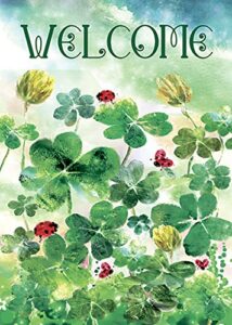 morigins welcome clover garden decorative st.patrick’s day double sided garden flag 12.5×18 inch