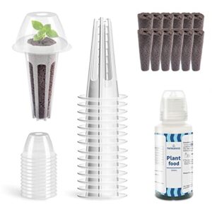12 set seed pod kit for aerogarden, hydroponics garden accessories for hydroponic growing system, grow anything kit with 12 grow sponges, 12 grow baskets, 12 grow domes,100ml plant food