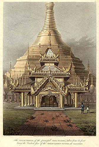 The Gold Temple of the principal Idol Guadma, taken from its front being the Eastern face of the Great Dagon Pagoda at Rangoon