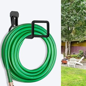 Sageme Hose Holder- Heavy Duty Metal Hose Hanger Wall Mount, Hook for Garden Hose/Expandable Hose/Hose Reel/Water Hose/Pocket Hose/Flexable Hose/Magic Hose (Black)