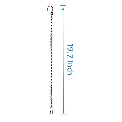 YINGFENG 6 Pack 19.7Inches Black Hanging Chains, Garden Plant Hangers, for Bird Feeders, Billboards, Chalkboards, Planters, Lanterns, Wind Chimes and Decorative Ornaments