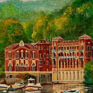 Villa D'Este, Lake Como, Lombardy Italy by Internationally Renowned Painter Yary Dluhos