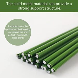 YESEEM 20Pcs 15.75 Inches Bendable Metal Orchid Stakes,Green Garden Plant Support,Plastic Coated Plant Stakes for Potted House Plants Indoor and Outdoor Included 100 Metallic Twist Ties,FHD007