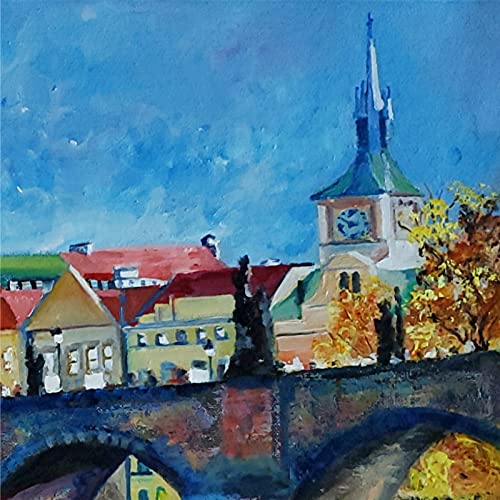 SOLD - A Prague Spring, Charles Bridge Prague by Internationally Renowned Painter Yary Dluhos