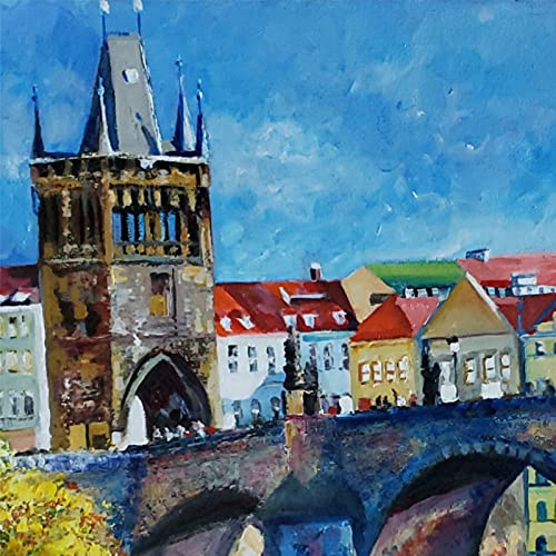 SOLD - A Prague Spring, Charles Bridge Prague by Internationally Renowned Painter Yary Dluhos