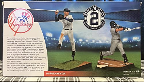 Derek Jeter 2 Pack Commemorative Deluxe Boxed Set of Collectible Figures - Made by McFarlane Toys in 2014 (Free Shipping)