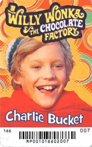 charlie bucket willy wonka trading gaming card dave busters wb ent 2016#007 2×3 inches peter ostrum