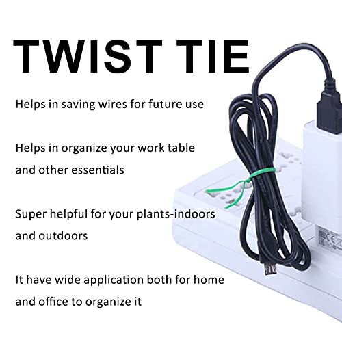 Toolazy 328ft (100m) Twist Tie Roll, PE Plastic Coated Twist Ties with Built-in Cutter, Garden Plant Twist Ties for Gardening, Plant Support, Home and Office Use