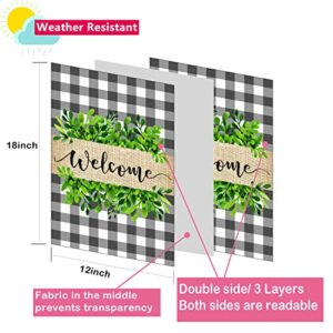 Yileqi Seasonal Garden Flags Set of 12 Double Sided 12x18 Inch Welcome Holiday Yard Flag, Small Garden Flags for Outside Decoration, Garden Flags for All Seasons