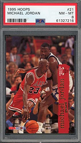 Michael Jordan 1995 Hoops Basketball Card #21 Graded PSA 8