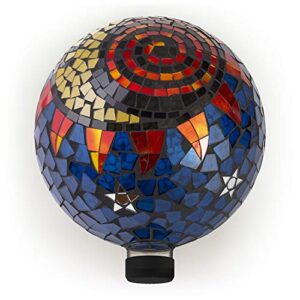 alpine corporation hgy120 mosaic sun and moon gazing globe, 12 inch tall, multi-color