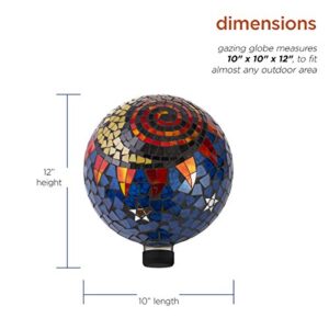 Alpine Corporation HGY120 Mosaic Sun and Moon Gazing Globe, 12 Inch Tall, Multi-Color