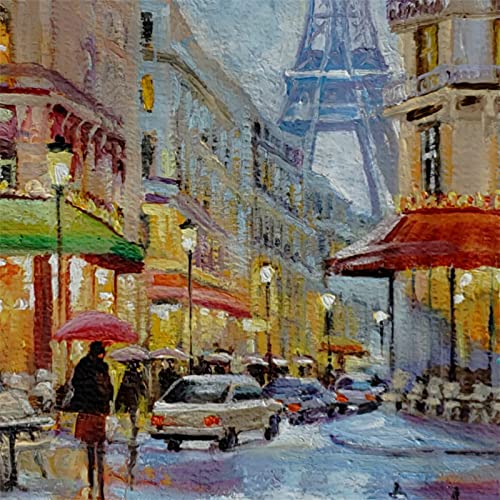 SOLD - Paris Rain, The City of Love by Internationally Renowned Painter Yary Dluhos